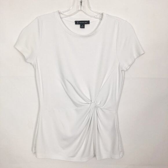 INC Twist Front Crew Neck White Top Size PS - Picture 1 of 9